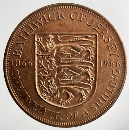 1966 Jersey One Twelfth Of A Shilling 1/12th Coin | Very High Grade