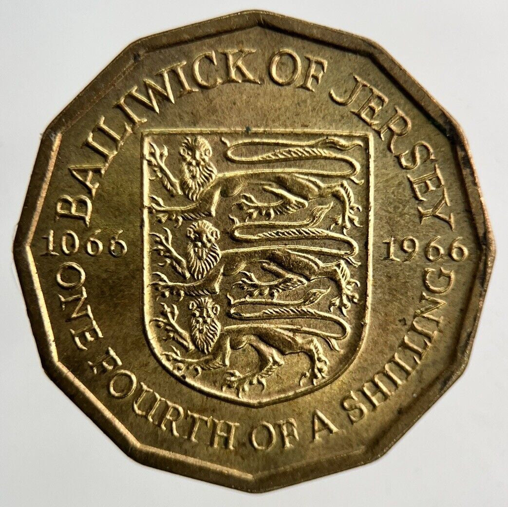 1966 Jersey One Fourth Of A Shilling 1/4th Coin | Very High Grade