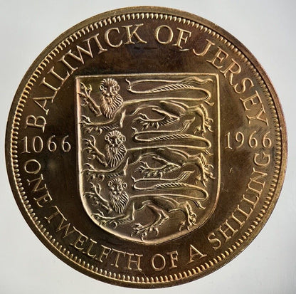 1966 Jersey 1/12 One Twelfth Of A Shilling Coin | Very High Grade