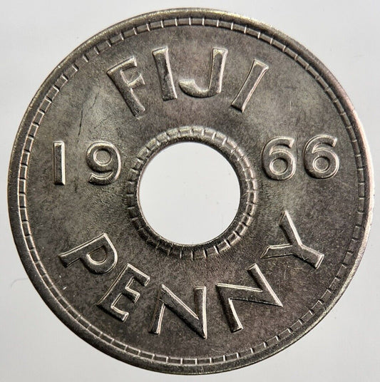 1966 Fiji 1 One Penny Coin | Very Fine Grade | a5695