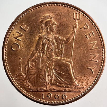 1966 Elizabeth II One Penny Coin | Very High Grade