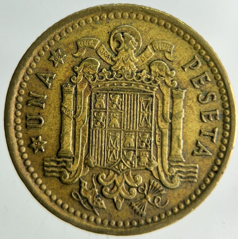 1966 Spain 1 Una Peseta Coin | Fine Collectable Grade