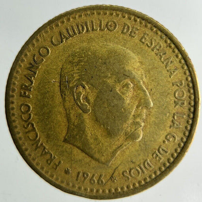 1966 Spain 1 Una Peseta Coin | Fine Collectable Grade
