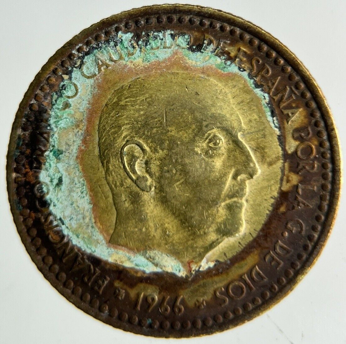 1966 Spain 1 Una Peseta Coin | Fine Collectable Grade