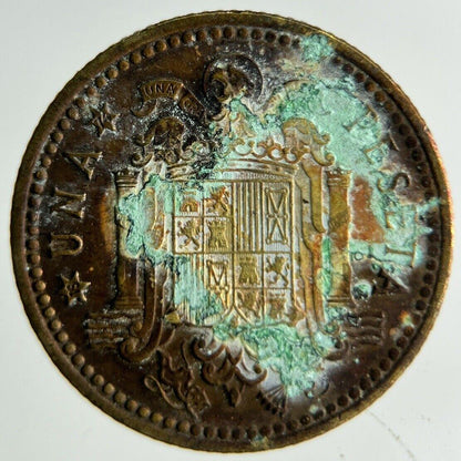 1966 Spain 1 Una Peseta Coin | Fine Collectable Grade
