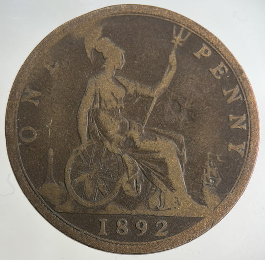 1892 Victoria One Penny Coin | Collectable Grade