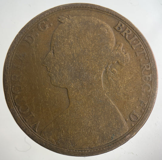 1893 Victoria One Penny Coin | Collectable Grade