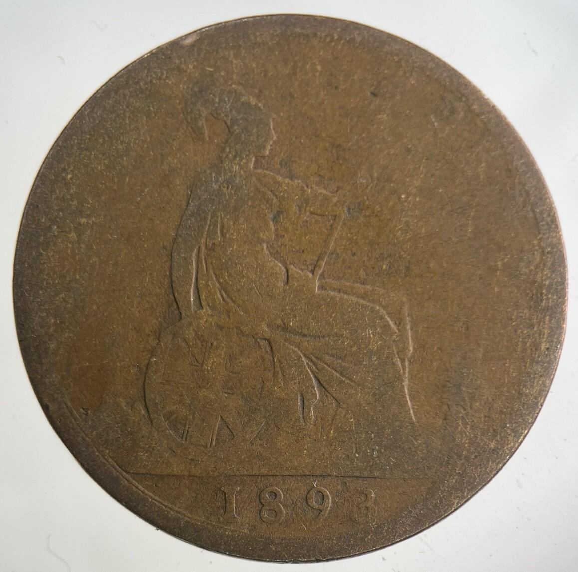 1893 Victoria One Penny Coin | Collectable Grade