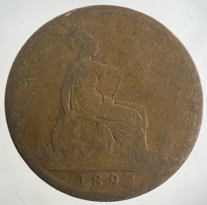 1893 Victoria One Penny Coin | Collectable Grade