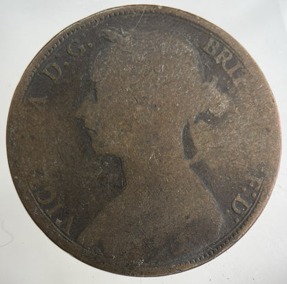 1890 Victoria One Penny Coin | Collectable Grade