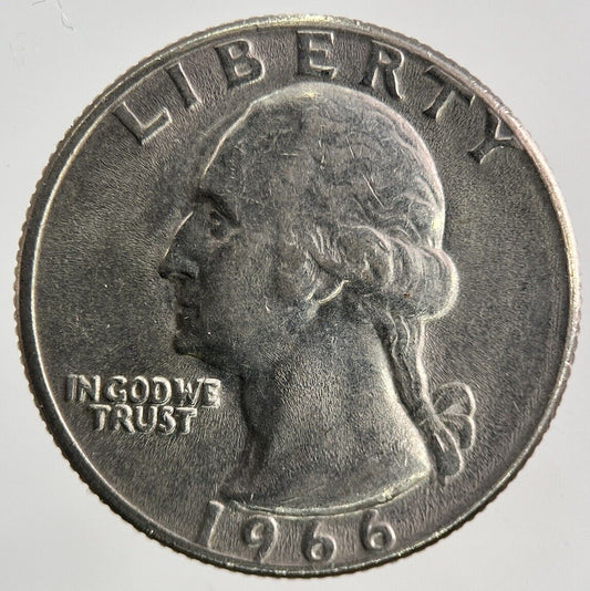 1966 US USA One Quarter Coin | Fine Collectable Grade