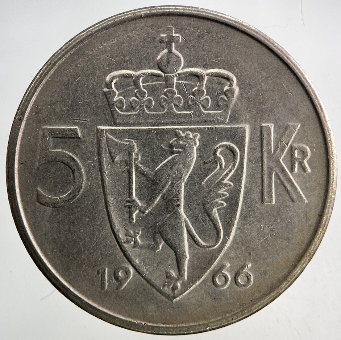 1966 Norway 5 Kroner Coin | Fine Collectable Grade