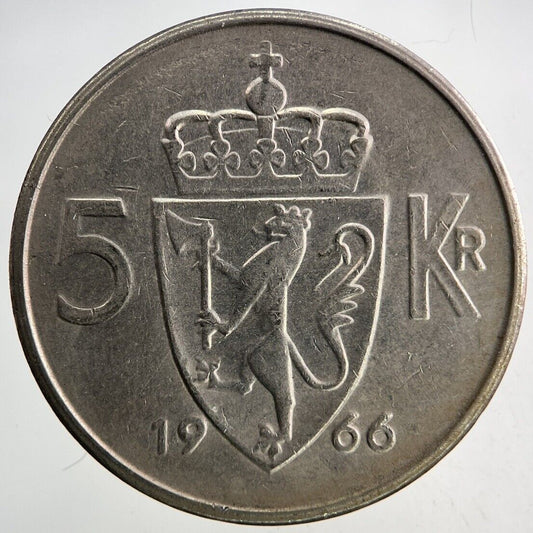 1966 Norway 5 Kroner Coin | Fine Collectable Grade