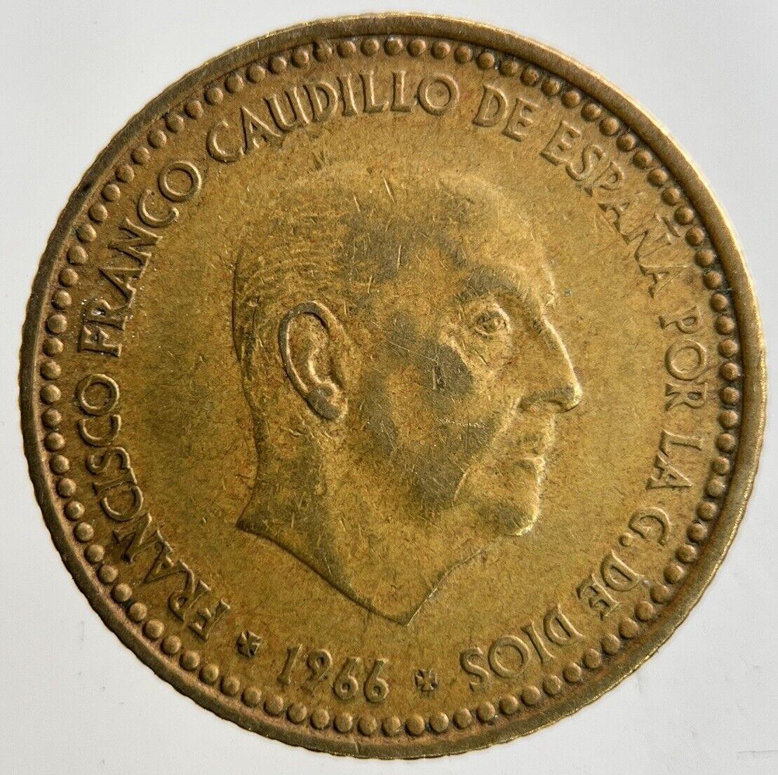 1966 Spain 1 Peseta Coin | Fine Collectable Grade