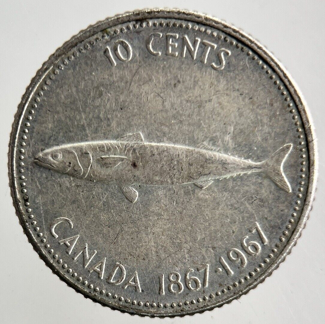 1967 Canada 10 Cents Silver Coin | Fine Collectable Grade