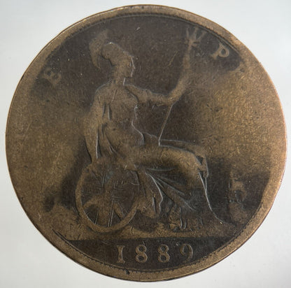 1889 Victoria One Penny Coin | Collectable Grade