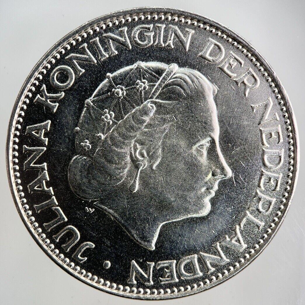 1966 Netherlands 2 1/2 Two And Half Gulden Silver Coin | Very High Grade
