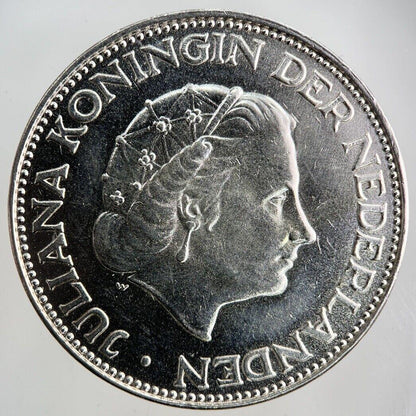 1966 Netherlands 2 1/2 Two And Half Gulden Silver Coin | Very High Grade