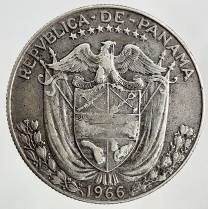 1966 Panama Medio 1/2 Balboa Silver Coin | Fine Collectable Grade