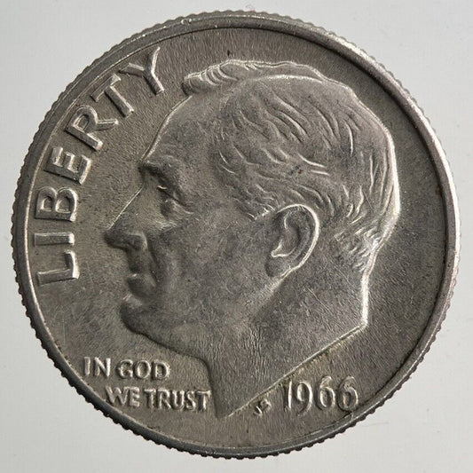 1966 US USA Roosevelt Dime Coin | Fine Collectable Grade