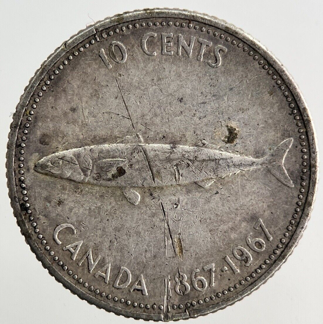 1967 Canada 10 Cents Silver Coin | Fine Collectable Grade
