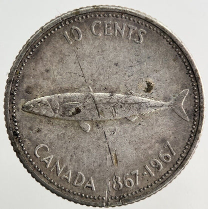 1967 Canada 10 Cents Silver Coin | Fine Collectable Grade