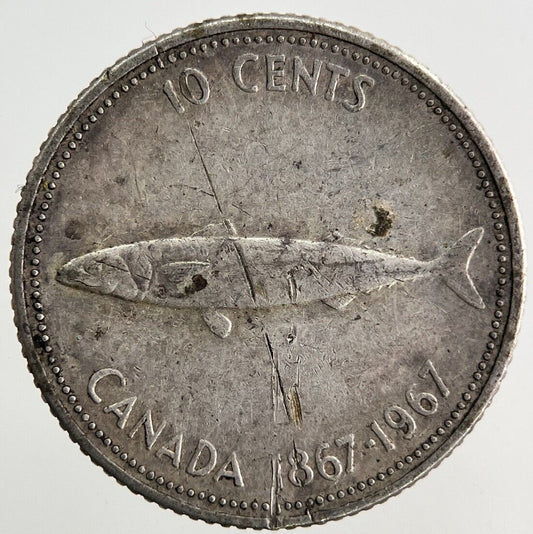 1967 Canada 10 Cents Silver Coin | Fine Collectable Grade
