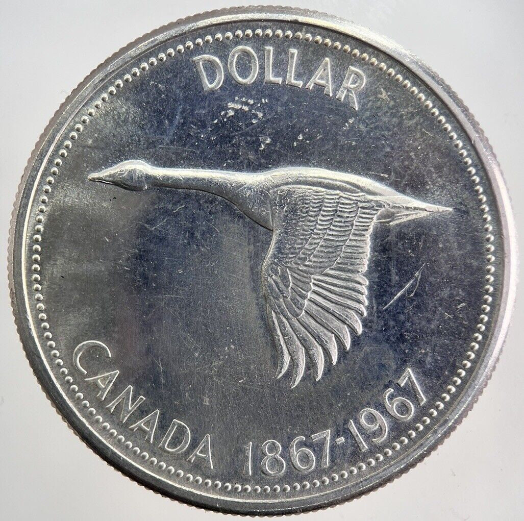 1967 Canada Goose One Dollar Silver Coin | Very High Grade | a5786