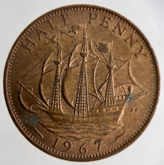 1967 Elizabeth II 2nd Half-Penny Coin | Fine Collectable Grade