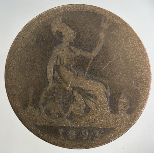 1893 Victoria One Penny Coin | Collectable Grade
