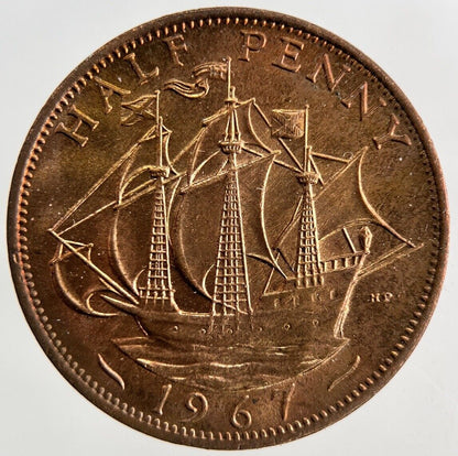 1967 Elizabeth II 2nd Half-Penny Coin | Very High Grade