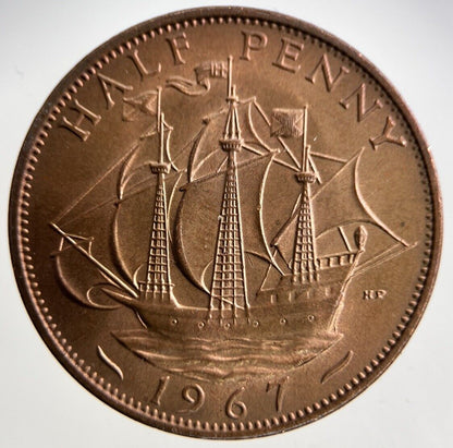 1967 Elizabeth II 2nd Half-Penny Coin | Very High Grade