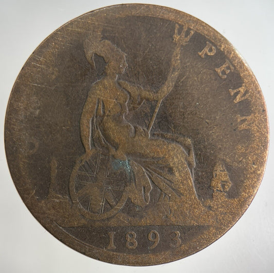 1893 Victoria One Penny Coin | Collectable Grade