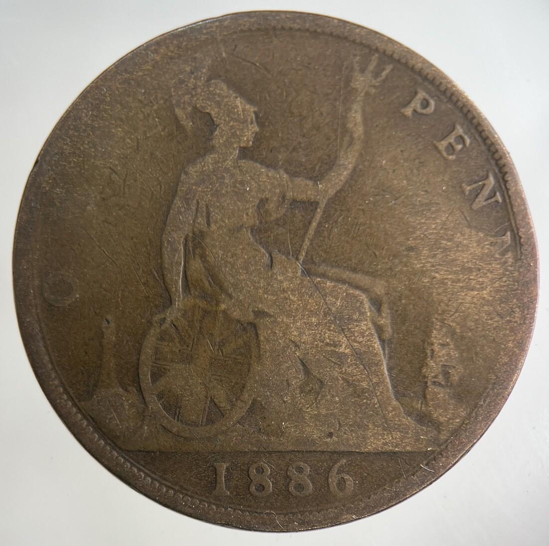 1886 Victoria One Penny Coin | Collectable Grade