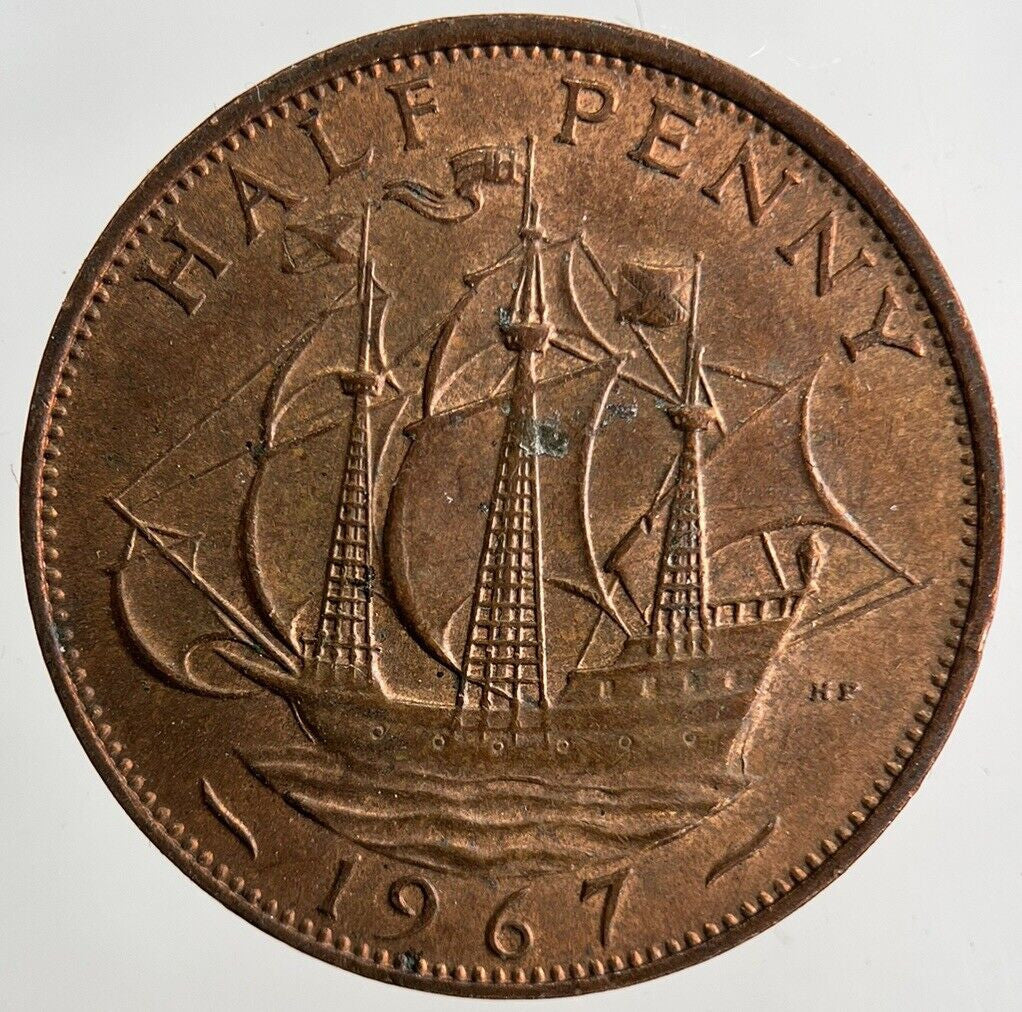 1967 Elizabeth II 2nd Half-Penny Coin | Very Fine Grade