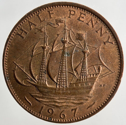 1967 Elizabeth II 2nd Half-Penny Coin | Very Fine Grade