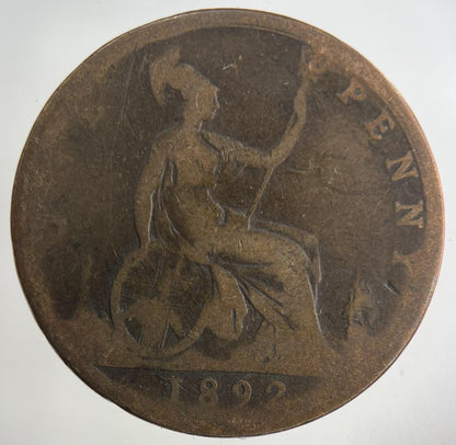 1892 Victoria One Penny Coin | Collectable Grade