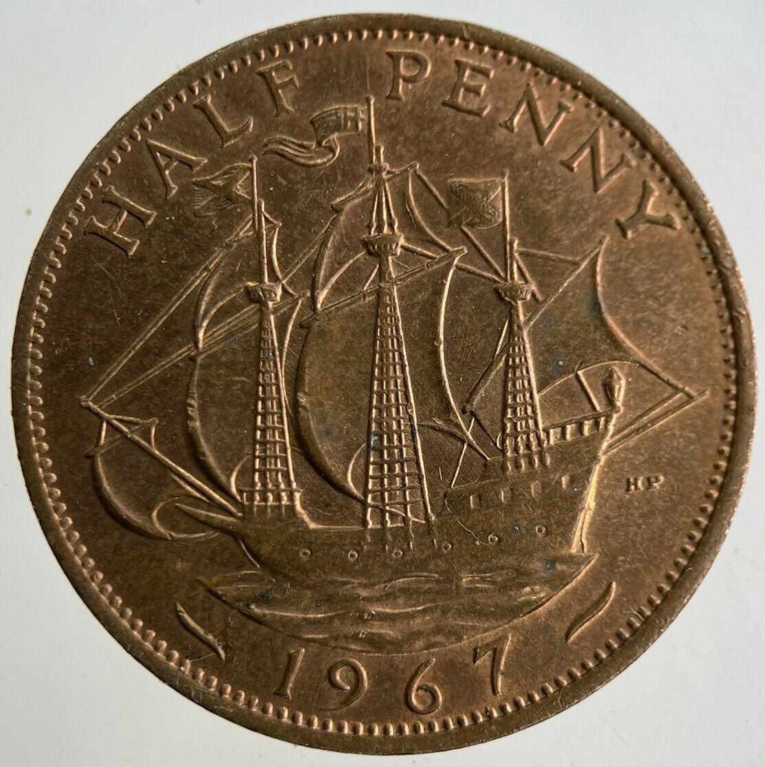 1967 Elizabeth II 2nd Half-Penny Coin | Very Fine Grade