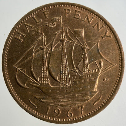 1967 Elizabeth II 2nd Half-Penny Coin | Very Fine Grade