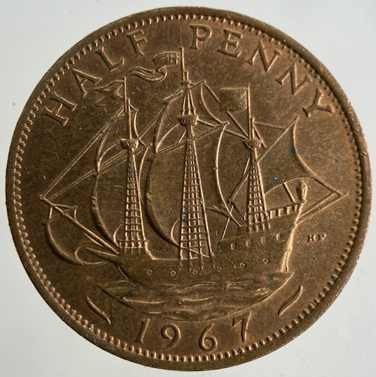 1967 Elizabeth II 2nd Half-Penny Coin | Very Fine Grade