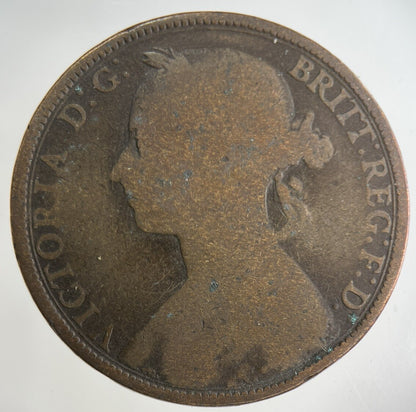 1892 Victoria One Penny Coin | Collectable Grade