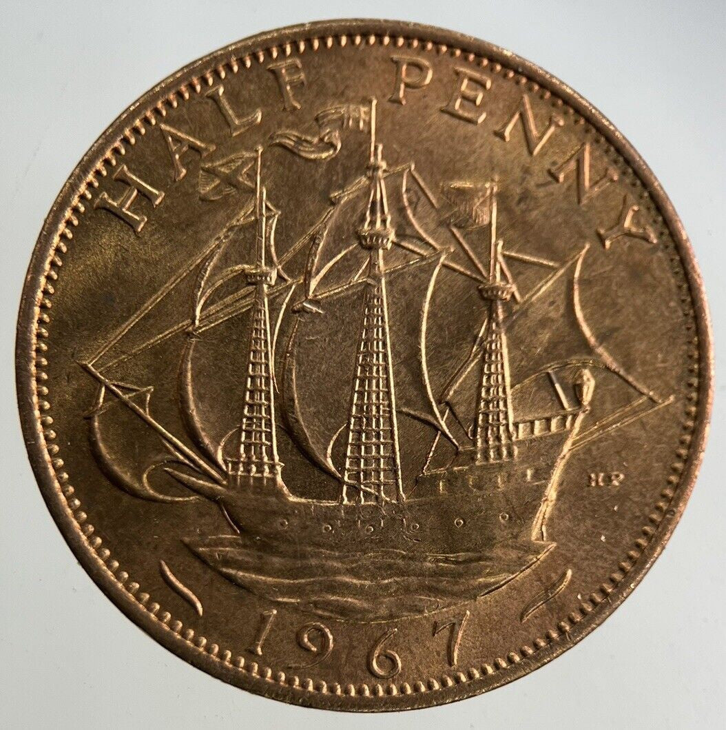 1967 Elizabeth II 2nd Half-Penny Coin | Very Fine Grade