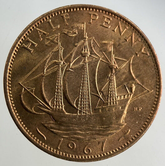 1967 Elizabeth II 2nd Half-Penny Coin | Very Fine Grade