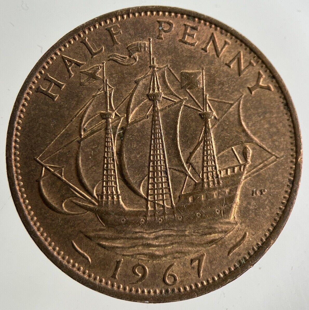 1967 Elizabeth II 2nd Half-Penny Coin | Very Fine Grade