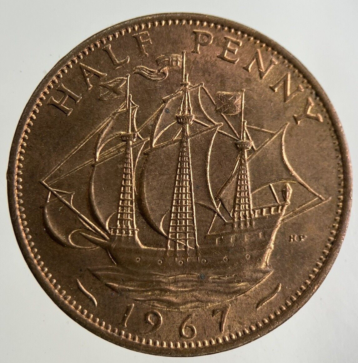 1967 Elizabeth II 2nd Half-Penny Coin | Very Fine Grade