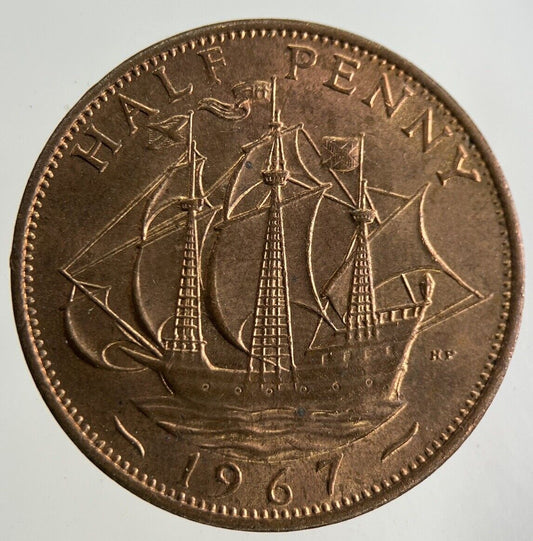 1967 Elizabeth II 2nd Half-Penny Coin | Very Fine Grade