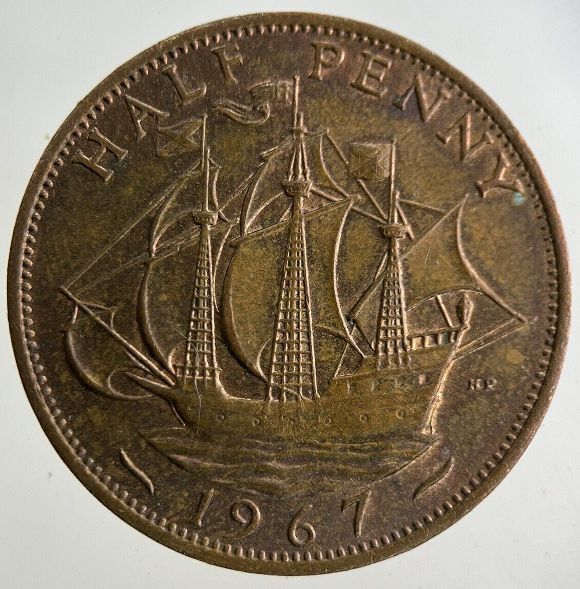 1967 Elizabeth II 2nd Half-Penny Coin | Very Fine Grade