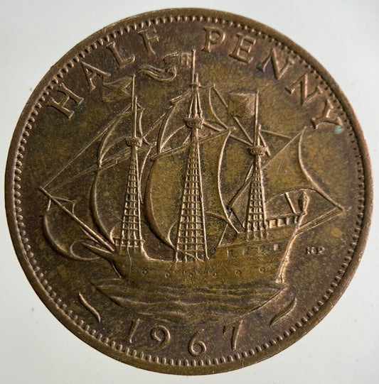 1967 Elizabeth II 2nd Half-Penny Coin | Very Fine Grade