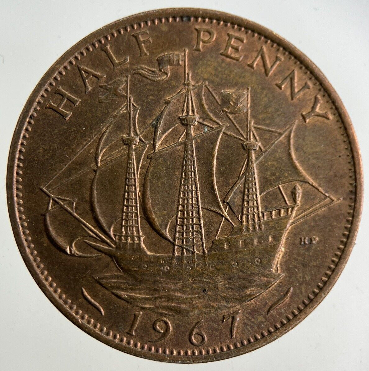 1967 Elizabeth II 2nd Half-Penny Coin | Very Fine Grade