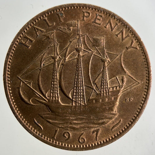 1967 Elizabeth II 2nd Half-Penny Coin | Very Fine Grade